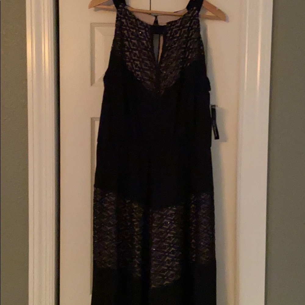 NWT Black lace and sequins Maxi dress